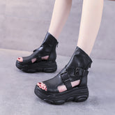 Women's Belt Buckle Roman Elevator First Layer Sandals